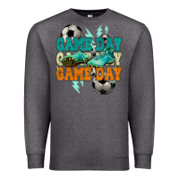 Charcoal Heather Game day lightning bolt soccer Premium Sweatshirt - HowdyJamesFarm
