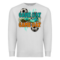 Dove Grey Game day lightning bolt soccer Premium Sweatshirt - HowdyJamesFarm