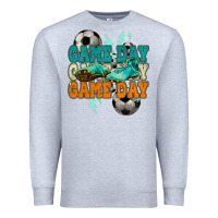 Heather Grey Game day lightning bolt soccer Premium Sweatshirt - HowdyJamesFarm
