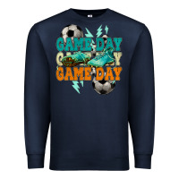 Navy Game day lightning bolt soccer Premium Sweatshirt - HowdyJamesFarm