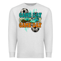 Oatmeal Heather Game day lightning bolt soccer Premium Sweatshirt - HowdyJamesFarm