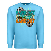Ocean Blue Game day lightning bolt soccer Premium Sweatshirt - HowdyJamesFarm