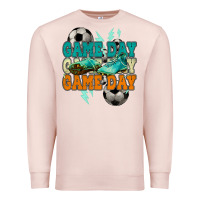 Pale Pink Game day lightning bolt soccer Premium Sweatshirt - HowdyJamesFarm
