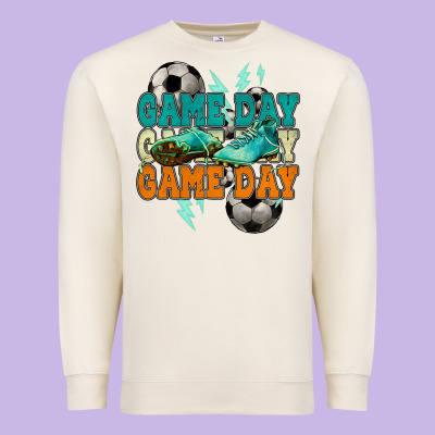 Game Day Lightning Bolt Soccer Premium Sweatshirt Designed By Howdyjamesfarm