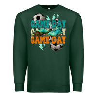 Sports Green Game day lightning bolt soccer Premium Sweatshirt - HowdyJamesFarm