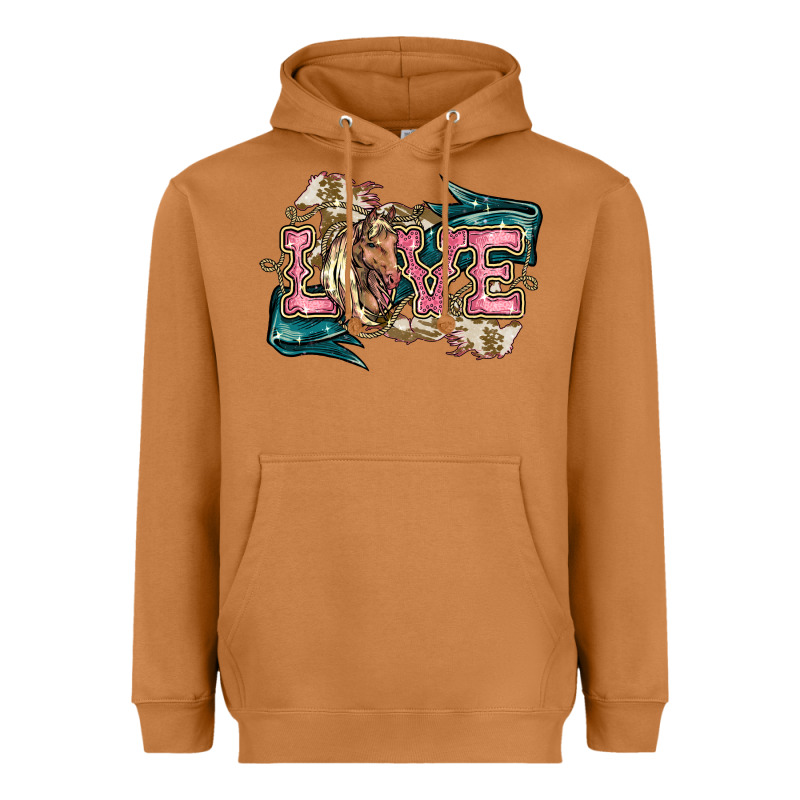 Love Horse Heavyweight Hoodie by HowdyJamesFarm | Teevron