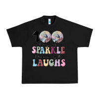 Black 100 days of sparkle learning and laugh faux sequin Urban Heavy Tee - MaliasSmallBusiness