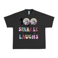 Pigment Black 100 days of sparkle learning and laugh faux sequin Urban Heavy Tee - MaliasSmallBusiness