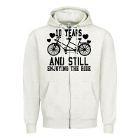 Oatmeal Heather 10 Years And Still Enjoying The Ride Zipper Hoodie - Bettercallsaul