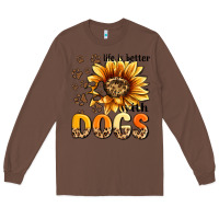 Chestnut life is better with dogs sunflower Long Sleeve Tee - MaliasSmallBusiness