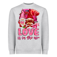 Heather Grey love is in the air with gnomies Heavyweight Sweatshirt - NancyCooperArtShop