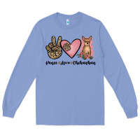Colony Blue peace love chihuahua Long Sleeve Tee - JahusDesignShop