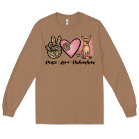 Toasted Coconut peace love chihuahua Long Sleeve Tee - JahusDesignShop