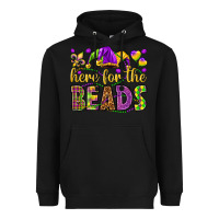 Black Here for the beads Heavyweight Hoodie - HowdyJamesFarm