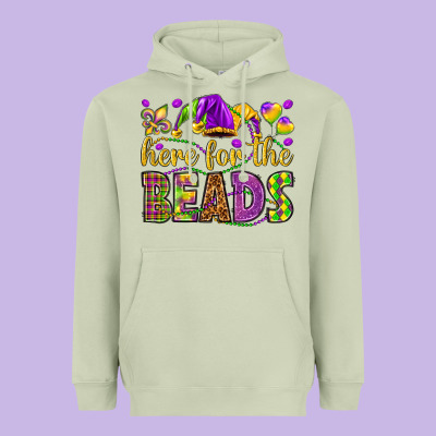 Here For The Beads Heavyweight Hoodie Designed By Howdyjamesfarm