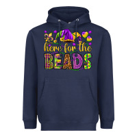 Navy Here for the beads Heavyweight Hoodie - HowdyJamesFarm
