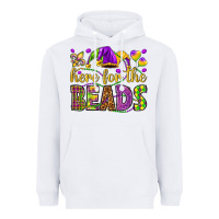 White Here for the beads Heavyweight Hoodie - HowdyJamesFarm