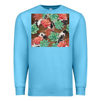 Ocean Blue succulents and cowhide Premium Sweatshirt - TumblerDesignByShophia