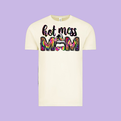 Hot Mess Mom Messy Bun Vintage Tee Designed By Jahusdesignshop