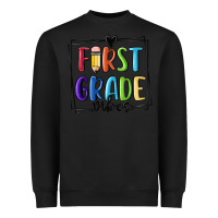 Black 1st grade vibes Heavyweight Sweatshirt - MaliasSmallBusiness