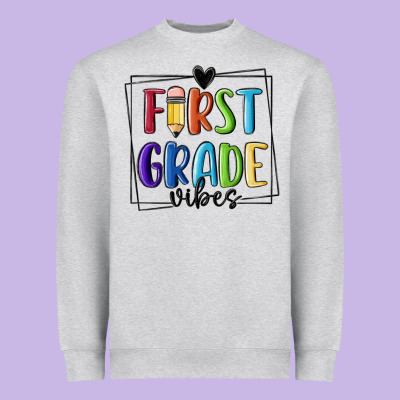 1st Grade Vibes Heavyweight Sweatshirt Designed By Maliassmallbusiness