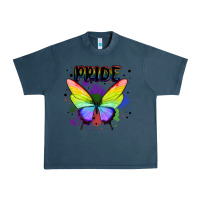 Midnight Navy rainbow butterfly pride lgbtq Urban Heavy Tee - MaliasSmallBusiness