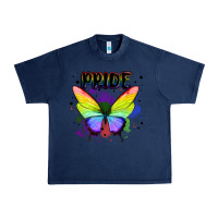 Navy rainbow butterfly pride lgbtq Urban Heavy Tee - MaliasSmallBusiness