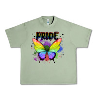 Oil Green rainbow butterfly pride lgbtq Urban Heavy Tee - MaliasSmallBusiness
