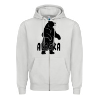Dove Grey Alaska Bear Zipper Hoodie - Bettercallsaul