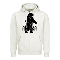 Oatmeal Heather Alaska Bear Zipper Hoodie - Bettercallsaul