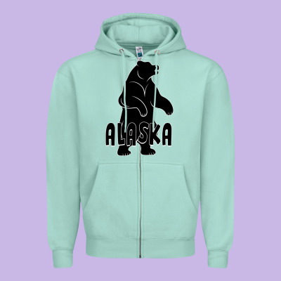 Alaska Bear Zipper Hoodie Designed By Bettercallsaul