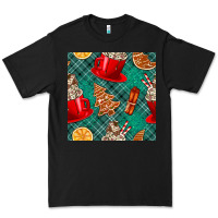 Black christmas hot chocolate and cookie seamless pattern Premium Tee - BundleAndBundleShop