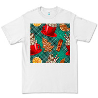 White christmas hot chocolate and cookie seamless pattern Premium Tee - BundleAndBundleShop