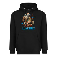 Black Little Cowboy Midilli Horse kid boy Heavyweight Hoodie - HowdyJamesFarm