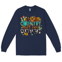 Navy a country girl can survive Long Sleeve Tee - MaliasSmallBusiness