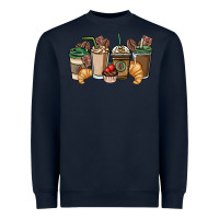 Navy coffee coffee cups Heavyweight Sweatshirt - NancyCooperArtShop
