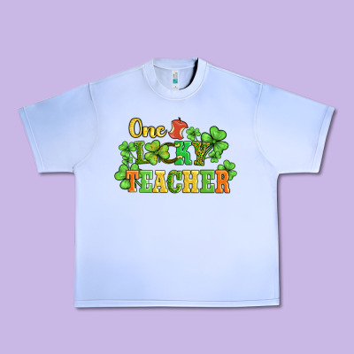 One Lucky Teacher Urban Heavy Tee Designed By Adodesignshop