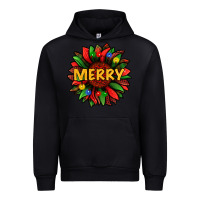 Black merry christmas with light sunflower bbs Urban Hoodie - BundleAndBundleShop