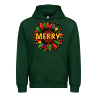 Forest Green merry christmas with light sunflower bbs Urban Hoodie - BundleAndBundleShop