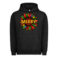 Pigment Black merry christmas with light sunflower bbs Urban Hoodie - BundleAndBundleShop