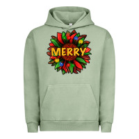 Pigment Oil Green merry christmas with light sunflower bbs Urban Hoodie - BundleAndBundleShop