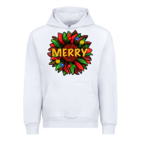 White merry christmas with light sunflower bbs Urban Hoodie - BundleAndBundleShop