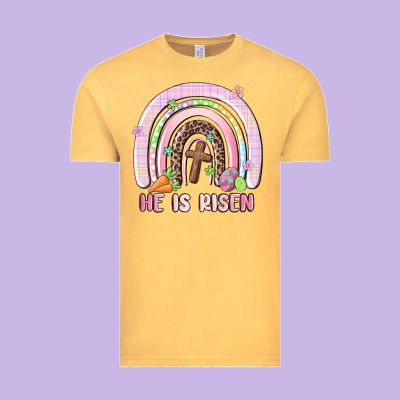 He Is Risen Easter Rainbow Vintage Tee Designed By Maliassmallbusiness