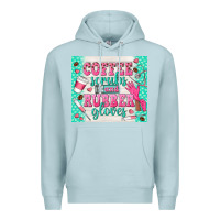 Blue Mist coffee scrubs and rubber gloves Premium Hoodie - TumblerDesignByShophia