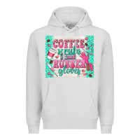 Dove Grey coffee scrubs and rubber gloves Premium Hoodie - TumblerDesignByShophia