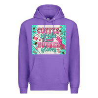 Purple coffee scrubs and rubber gloves Premium Hoodie - TumblerDesignByShophia