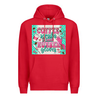 Red coffee scrubs and rubber gloves Premium Hoodie - TumblerDesignByShophia