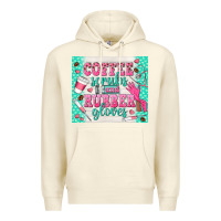 Sandshell coffee scrubs and rubber gloves Premium Hoodie - TumblerDesignByShophia