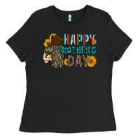 Black happy mothers day Ladies Tee - RacoonDesign
