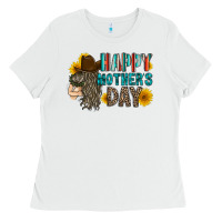 White happy mothers day Ladies Tee - RacoonDesign